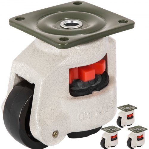 

VEVOR Heavy Duty Leveling Casters, Leveling Casters Stem, Set of 4, 2.5", Retractable Leveling Casters for Workbench, 4400lbs Max Loading Capacity, 360-degree Swivel Casters for Industry Equipment