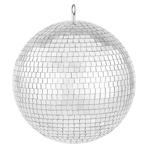 

Mirror Disco Ball 12 Inch Silver Party Disco Ball with Hanging Ring