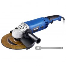 VEVOR Angle Grinder, 9 Inch Powerful Grinder Tool 15 Amp Power Grinder with Variable Speed and 360° Rotational Guard, 8000rpm Power Angle Grinders for Cutting and Grinding Metal, Stone, Wood, etc