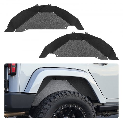 

VEVOR Inner Fender Liner, Rear Fender Liner Compatible with 2007-2018 Jeeps JK/JKU 2/4 Doors, Steel Mud Guards Bolt-on Style Fenders Flare, Wheel Well Cover Fenders Flare Liners, Scratch-Resistant