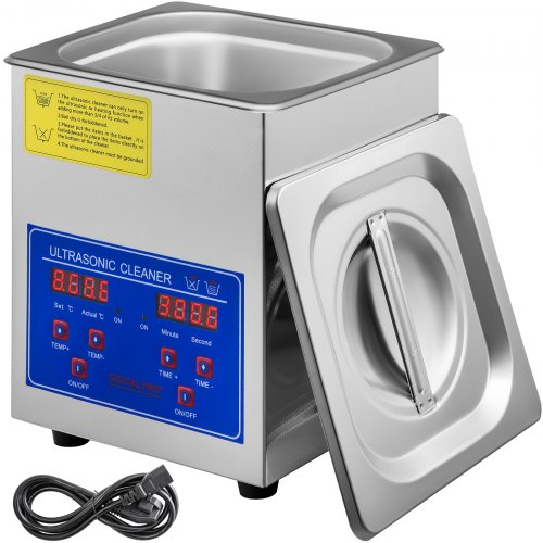 VEVOR 1.3L Ultrasonic Cleaner Machine Stainless Steel Ultrasonic Cleaning Machine Digital Heater Timer Jewelry Cleaning for Commercial Personal Home Use(1.3L)