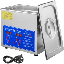 VEVOR Industry Ultrasonic Cleaner 3L New Stainless Steel Heated Heater w/Timer