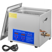 Ultrasonic Cleaner 10 L Stainless Steel Heater Lab Glasses Jewelry W/ Timer