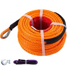 VEVOR Synthetic Winch Rope Winch Line Cable 3/8inch, 100ft, 18740lb Towing
