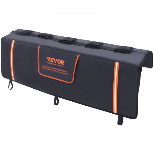 

VEVOR Tailgate Bike Pad, 53" Truck Tailgate Pad Carry 5 Mountain Bikes, Upgraded Grooves Tailgate Protection Pad with Reflective Strips and Tool Pockets, with Camera Opening for Mid-Size Pickup Trucks