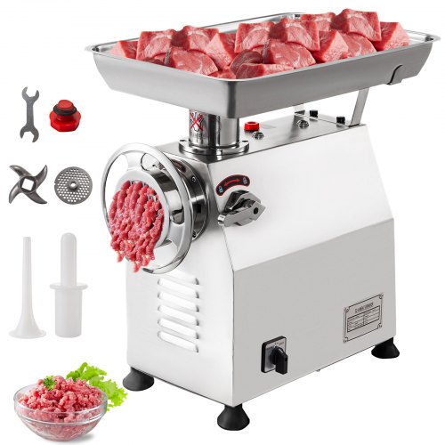 Commercial Electric Meat Grinder All-steel Burgers Stainless Steel 2200w 350/h