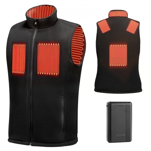 VEVOR Heated Vest, Men Electric Heating Vest with 16000 mAh Battery Pack, 6 Heating Zones Lightweight Rechargeable Winter-Vest with 3 Levels, for Outd