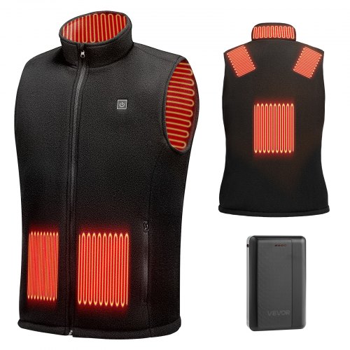 

VEVOR Heated Vest, Men Electric Heating Vest with 16000 mAh Battery Pack, 6 Heating Zones Lightweight Rechargeable Winter-Vest with 3 Levels, for Outdoor Hiking Camping Fishing Skiing, Size M