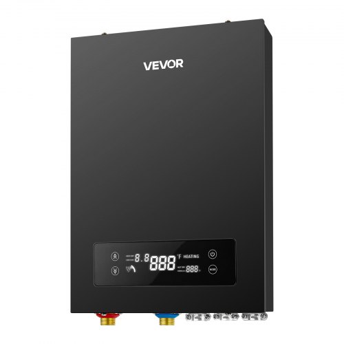 VEVOR Tankless Electric Water Heater, 27 kW 240 V Instant Hot Water Heater, for Household Washing, Bathing, Kitchen, LED Touch Control, Cast Aluminum Heating Element, 86-131°F Adjustable Temperature