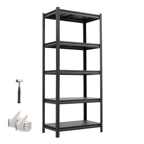 Vevor Storage Shelves, 5-Tier Adjustable, 2000 Lbs Capacity, Heavy Duty Garage Storage Shelving Unit, Metal Utility Rack Shelf, For Garage Warehouse B-image