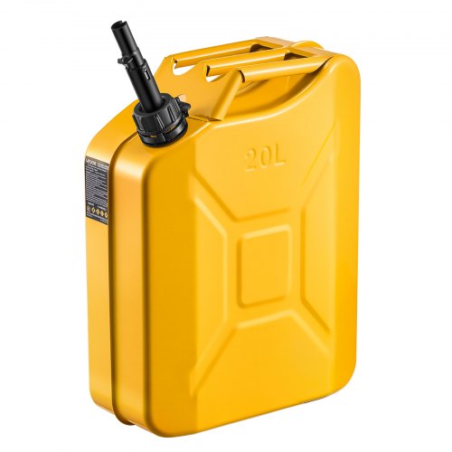 

VEVOR Metal Fuel Container, 5.3 Gallon, Fuel Jerry Can with Spout and Comfort Handle, 6 L/min Max Flow Rate, Leakproof & Corrosion-resistant Metal Gas Tank Most Cars Motorcycle ATV UTV, Yellow