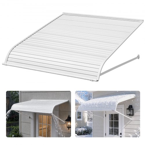 VEVOR Aluminum Awning 48 x 42 in, Durable Window Awning Door Canopy, Lightweight and Stable Aluminum Exterior Awnings Rain Snow Sunlight Protection for Door Entrance Windows Patio Porch