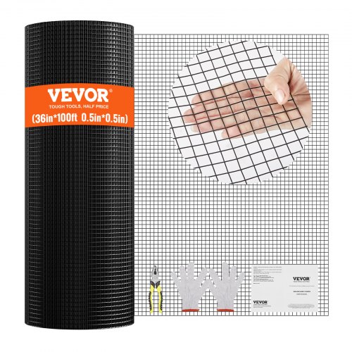 Vevor Hardware Cloth, 36'' X 100' Galvanized Wire Mesh Roll, 19 Gauge Chicken Wire Fence Roll, Vinyl Coating Metal Wire Mesh For Chicken Coop Barrier,-image