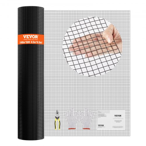 Vevor Hardware Cloth, 48'' X 50' Galvanized Wire Mesh Roll, 19 Gauge Chicken Wire Fence Roll, Vinyl Coating Metal Wire Mesh For Chicken Coop Barrier,-image