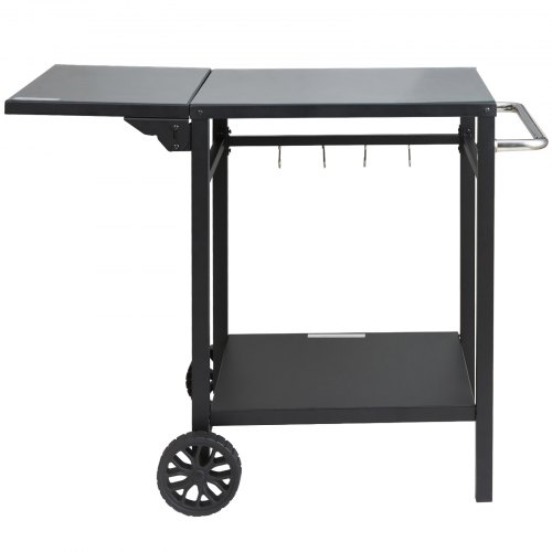 

VEVOR Outdoor Grill Dining Cart Double-Shelf BBQ Movable Food Prep Trolley Patio