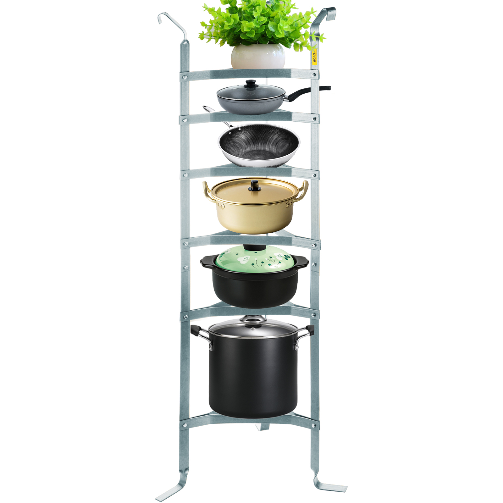 Vevor Cookware Stand Vertical Pot Rack 6-tier Storage Kitchen Decor Steel 61". H от Vevor Many GEOs