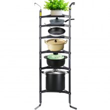 VEVOR Cookware Stand Vertical Pot Rack 6-Tier Storage Kitchen Decor Steel 61". H