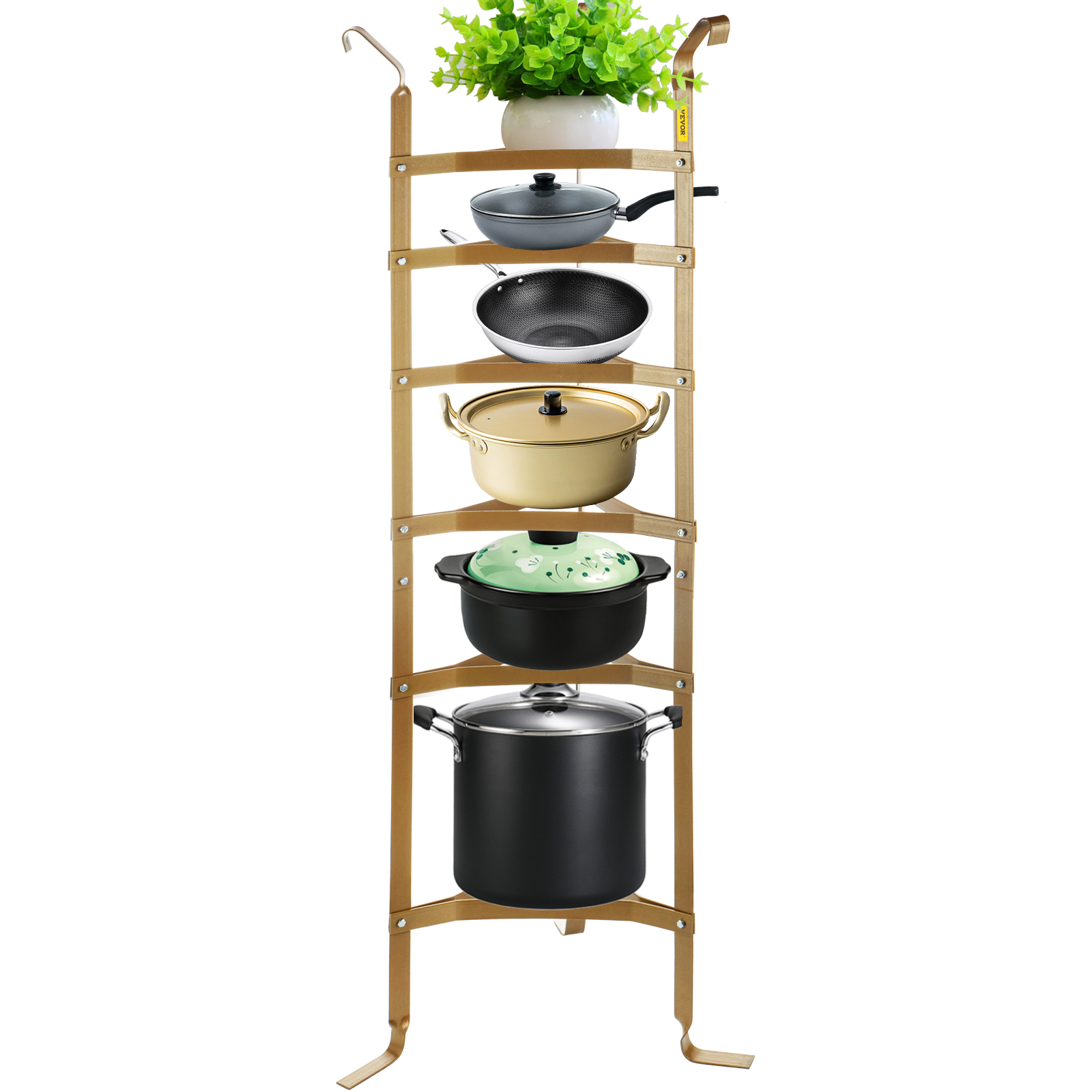Vevor Cookware Stand Vertical Pot Rack 6 Shelf Storage Kitchen Steel Bronze от Vevor Many GEOs