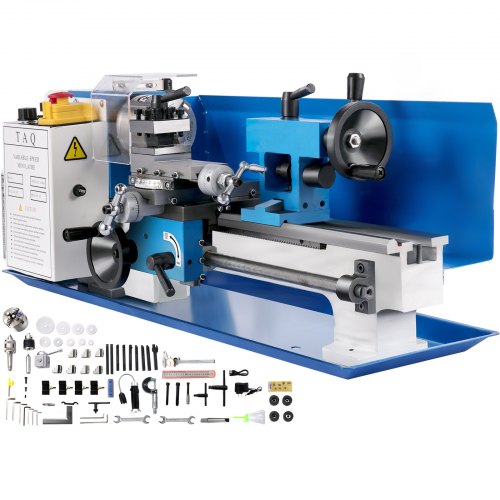 VEVOR Mini Metal Lathe 400W Metal Lathe 7x12 Inch Variable Speeds 50 to 2500PRM Metal Lathe Machine for Mini Precision Parts Processing Sample Processing Modeling Works