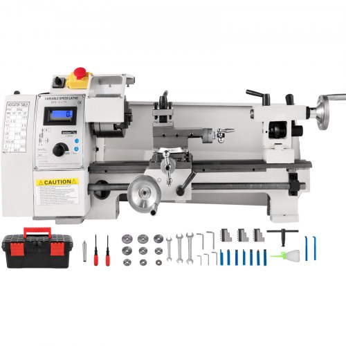 VEVOR Compact Metal Lathe, 8″x14″, Adjustable Speed 2250 RPM, 650W Power, Precision Engineering Lathe for Metalworking, Ideal for Crafting Different M