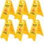 VEVOR 6 Pack Caution Wet Floor Signs Yellow Wet Floor Sign Double Sided Fold-Out Bilingual Floor Wet Sign Public Safety Wet Floor Cones for Indoors and Outdoors