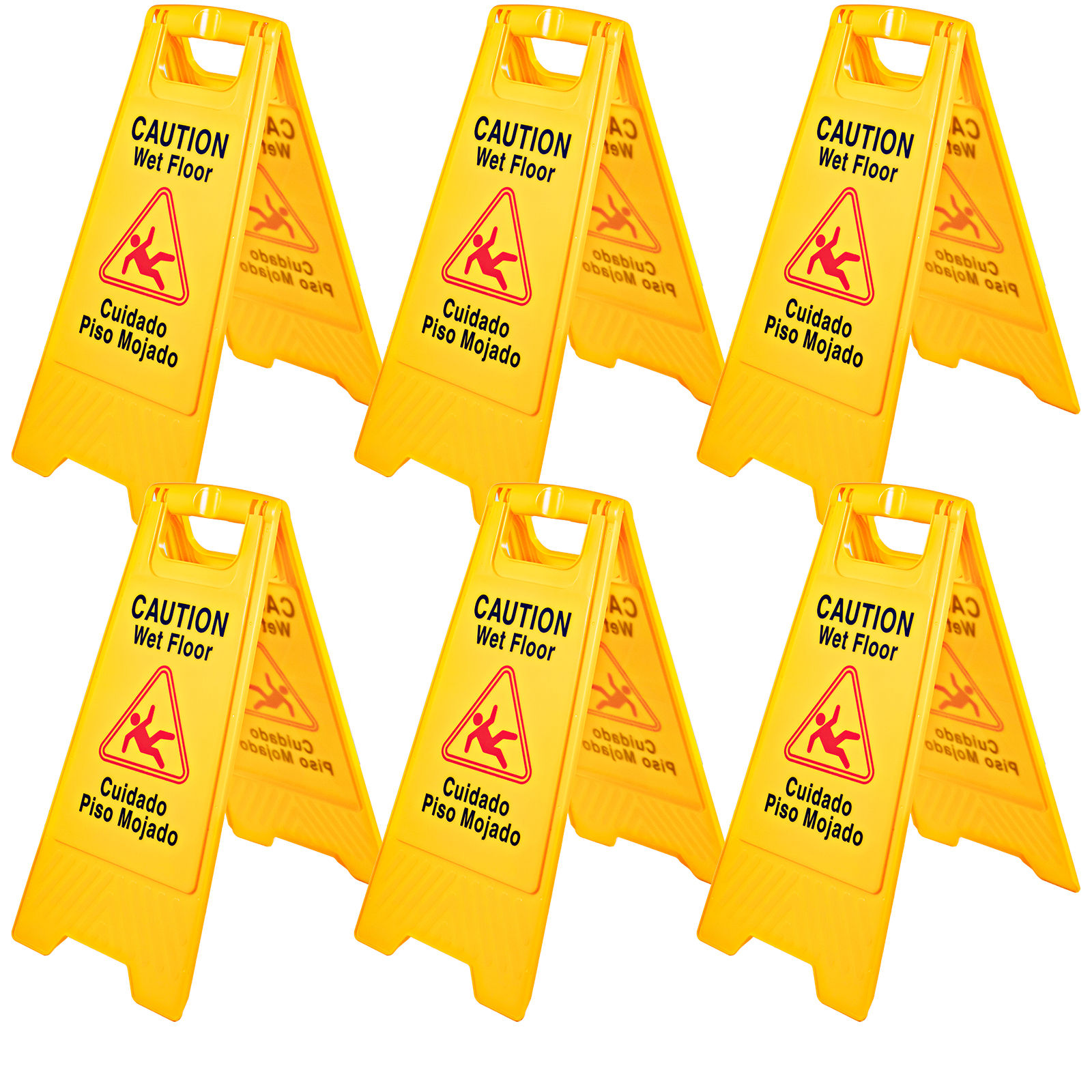 Wet Floor Sign Caution Wet Floor Yellow Floor Wet Sign Double Sided 6 Packs от Vevor Many GEOs