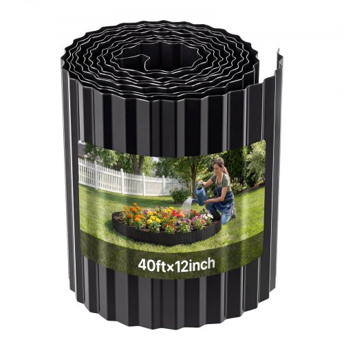 

VEVOR Galvanized Steel Landscape Edging, 40 ft x 12 in Metal Edging for Landscaping with Gloves, Easy-to-Install Bendable Metal Strips, Heavy Duty Metal Garden Edge Border for Flower Bed, Yard Pathway