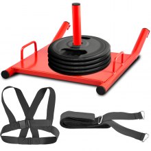 Power Speed Sled Push/Pull Weight Sled Crossfit Football Training HD w/Harness