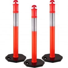 Traffic Delineator Post - Road Traffic Management Safety Bollards, Set Of 3