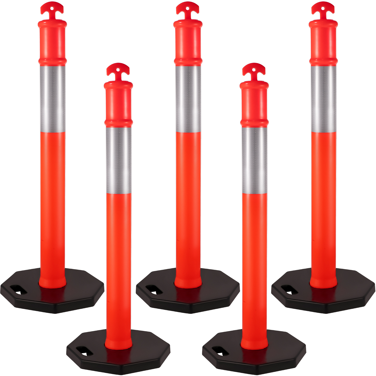Traffic Cones / 44" Delineator Cones/posts, Box Of 5 Posts, With 11lb Base от Vevor Many GEOs