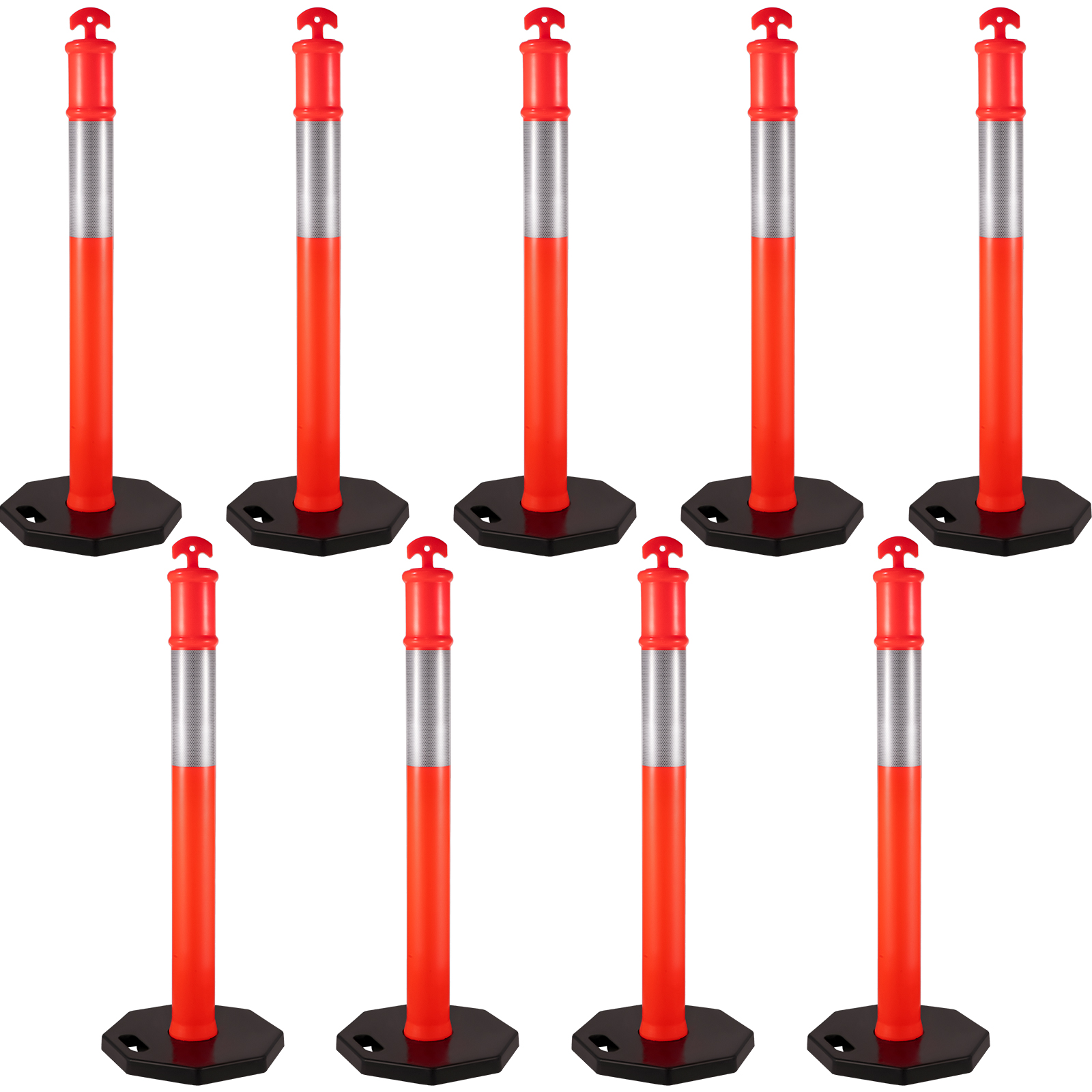 Traffic Cones / 44" Delineator Cones/posts, Box Of 9 Posts, With 11lb Base от Vevor Many GEOs