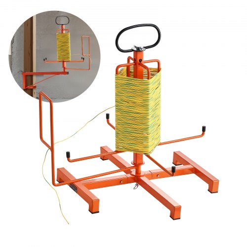 

VEVOR Cable Dispenser, Floor or Stud Mounted, Wire Spool Rack, Portable Wire Rack Dispenser with Anti-Slip Metal Handle for Wiring Transport, Swivel Eyelet, for Electrical, Industrial and Retail Use