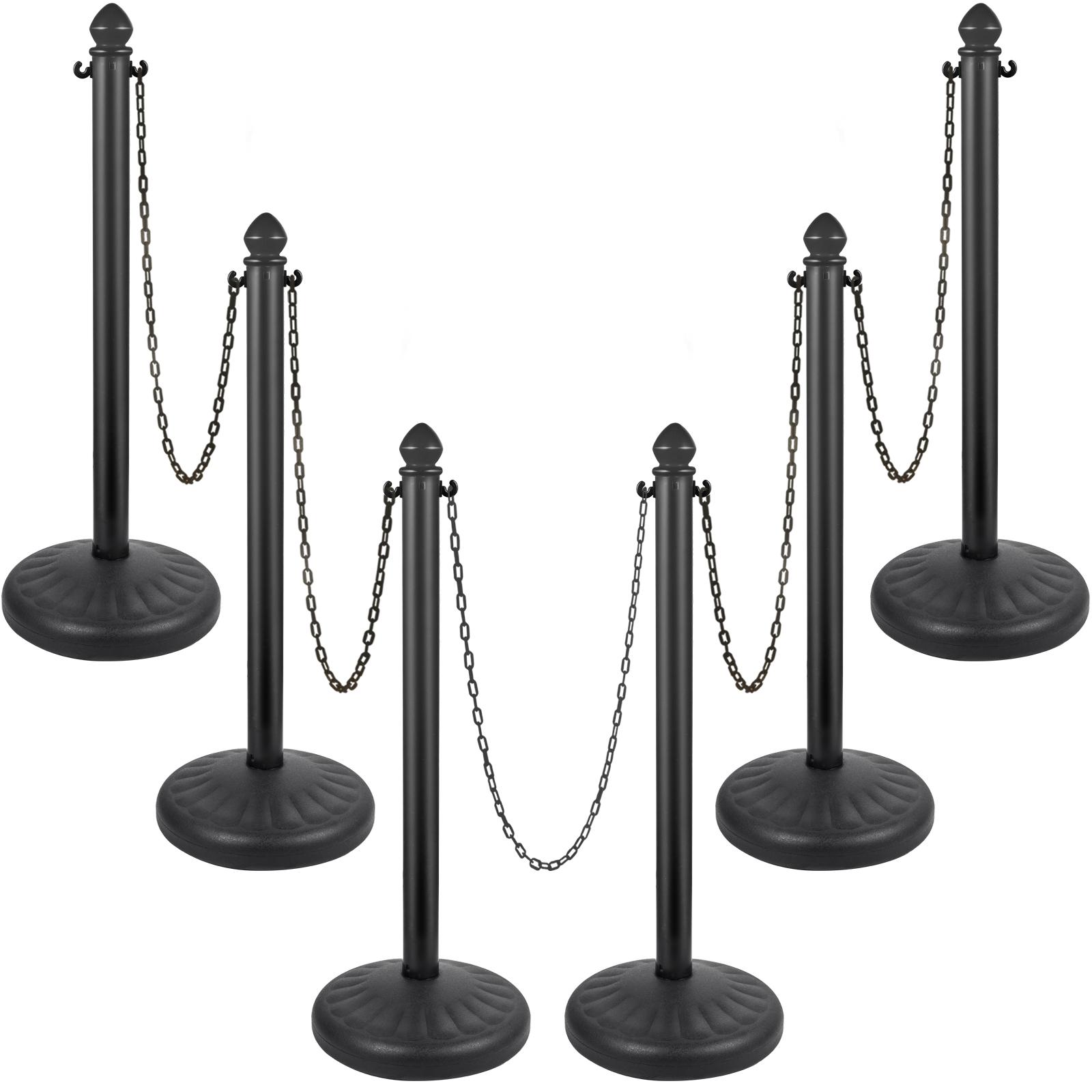 Vevor Plastic Stanchion Chain Stanchion 6pcs Outdoor Stanchion W/ 6x39in Chains от Vevor Many GEOs