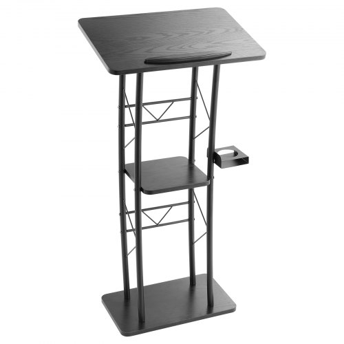 

VEVOR Podium Stand 1180 mm Curved Metal Lectern Storage Shelf Classroom Wedding