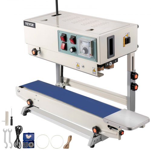 110V Auto Continuous Band Sealer Vertical Stainless Steel Bag Sealing Machine US 