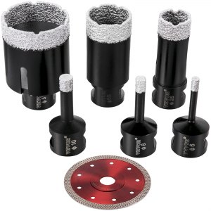 VEVOR 6pcs Diamond Drill Bits Hole Saw Set 6/8/10/25/35/51mm Ceramic Porcelain