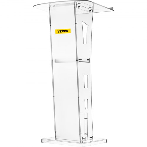 VEVOR Acrylic Podium 47.5" Tall Plexiglass Podium 26.8"x14.3" Table Acrylic Pulpits for Churches 8 mm Thick Acrylic Board Acrylic Podiums and Lecterns Design for Lecture Recital Speech & Presentation