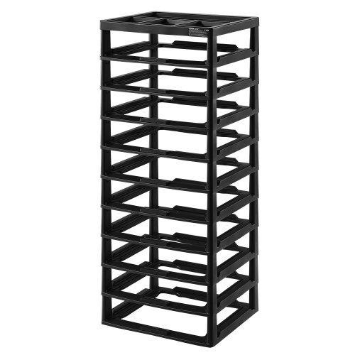 

Plastic Storage Organizer 10-Tier Large Capacity with Organizer Top Black Frame