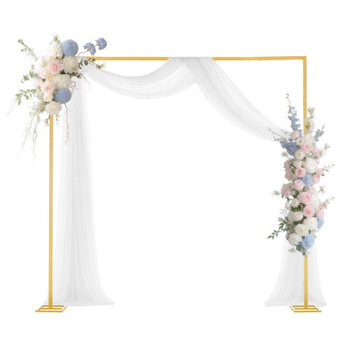 

VEVOR Arch Backdrop Stand, 8 x 8 ft, Stable Structure, Easy Assembly, Square Gold Metal Arch Backdrop Stand for Wedding, Birthday Party, Graduation, Holiday Celebration, and Ceremony Decoration