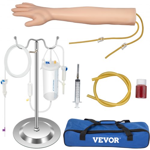 VEVOR Iv Kit Iv Practice Arm Phlebotomy Venipuncture Practice Kit Iv Simulation Arm Iv Injection Practice Medical Educational Training And Teaching Model For Nurse And Apprentice Doctor