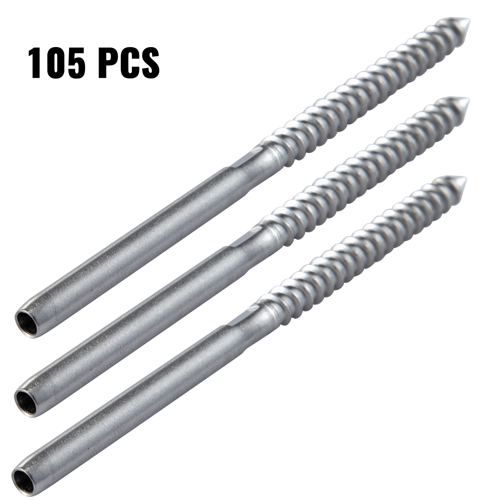 105 Pack Cable Railing Swage T316 Stainless Steel Railing 3/16'' Lag Screw End от Vevor Many GEOs
