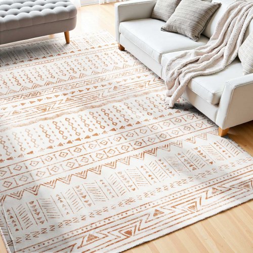 

VEVOR Large Area Rug 5x8 ft Anti-Skid and Tear-Resistant Floor Mat Modern Beige