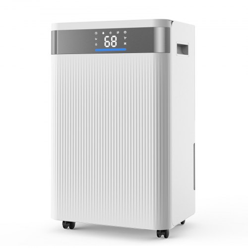 

VEVOR 52 Pints Dehumidifier for Home & Basement, Drain Hose for Commercial & Industrial Use, Smart Humidity Control, Low Noise for Large Rooms, Warehouses, Bedrooms & Storage, Large Coverage,White