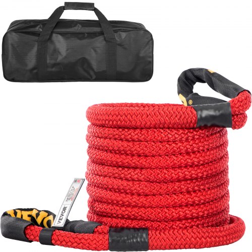 VEVOR Kinetic Energy Recovery Rope Tow Rope 7/8"x31.5' 29300 LB w/ Carry Bag Red