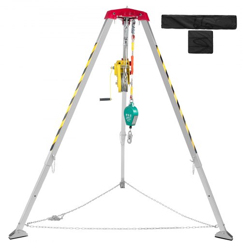 

VEVOR Confined Space Tripod with 2600lbs Winch Confined Space Kit 8' Legs and 98' Cable Confined Space Rescue Tripod with 32.8' Fall Protection for Confined Space Rescue