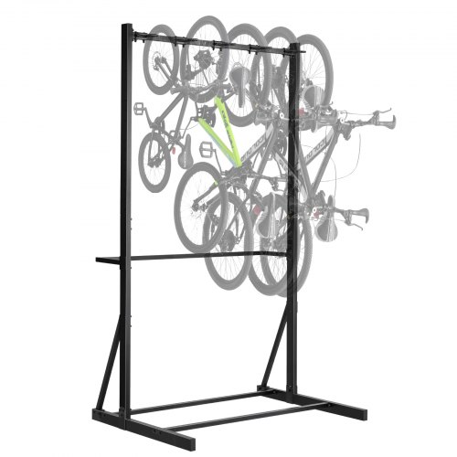

Freestanding Bike Rack Max 5 Bikes Storage Bicycle Organizer Standing Bike Rack