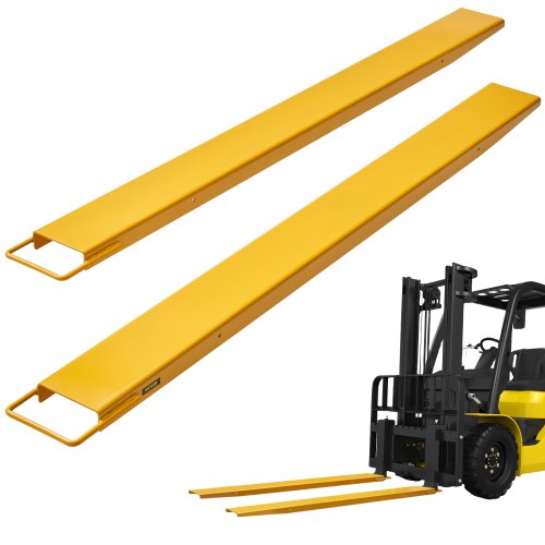 

VEVOR Pallet Fork Extensions, 1820 mm Length 140 mm Width, Heavy Duty Steel Fork Extensions for Forklifts, 1 Pair Forklift Extensions, Industrial Forklift Fork Attachments for Forklift Truck, Yellow
