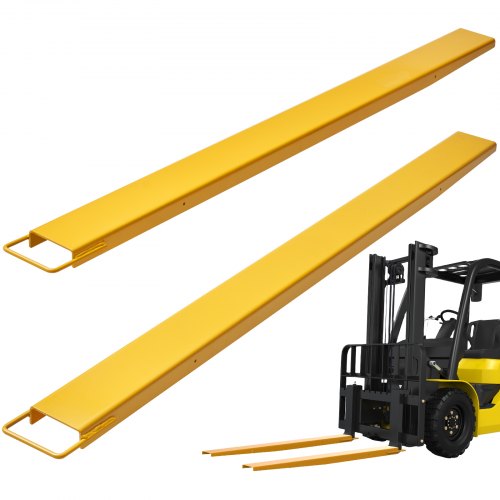 

VEVOR Pallet Fork Extensions, 2130 mm Length 140 mm Width, Heavy Duty Steel Fork Extensions for Forklifts, 1 Pair Forklift Extensions, Industrial Forklift Fork Attachments for Forklift Truck, Yellow