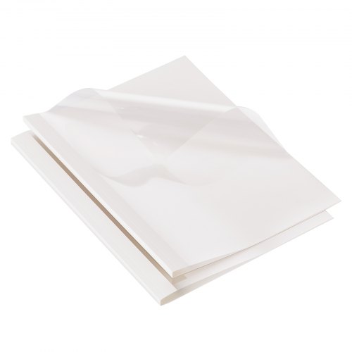 

VEVOR Thermal Binding Covers, 10 Pack Thermal Presentation Covers 5/16 inch Spine Holds 2-240 Sheets, PVC Transparent Front Cover and White Back Cover, Letter Size