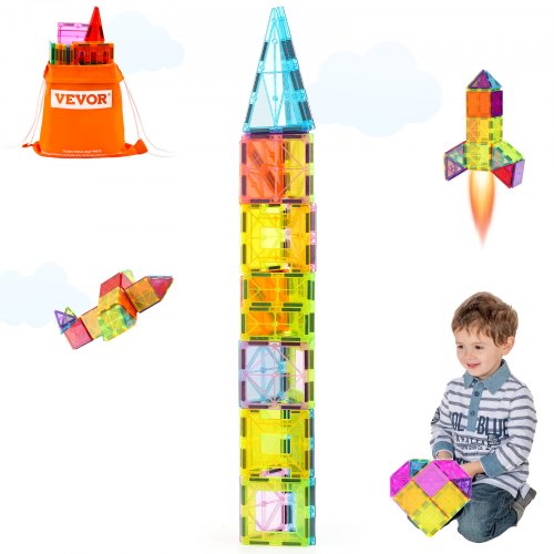 

VEVOR Magnetic Tiles Magnetic Building Toy 32 PCS Magnet Blocks for Kids 3D Set